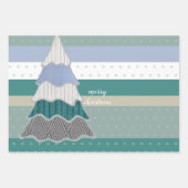 冬の魔法セーターツリーイラストレーション ラッピングペーパーシート (正面)