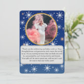 冬の魔法ツインベイビーシャワーありがとう サンキューカード (スタンド正面)