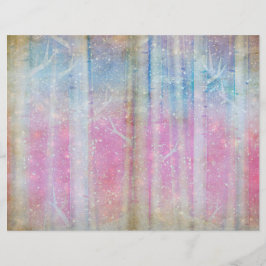 冬の魔法ツリーズスクラップブックページ紙 | エレガント