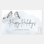 冬の魔法ハッピーホリデイズ 長方形シール (正面)