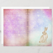 冬の魔法バニースクラップブックページ紙お洒落、 (正面/裏面)