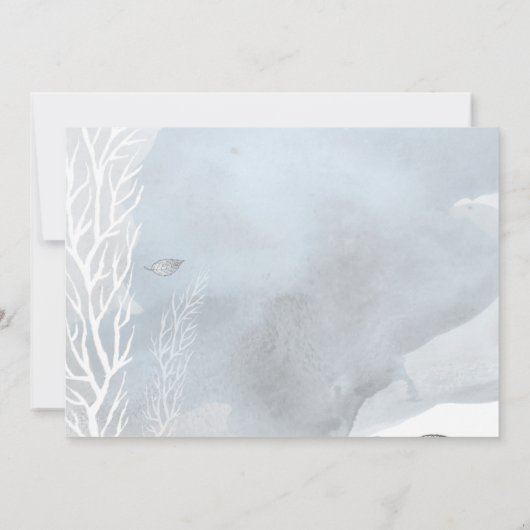 冬の魔法水の色のホリデーフォトカード 招待状 (裏面)