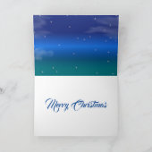 冬の魔法雪だるまハットフルムーンクリスマス シーズンカード (内部)