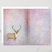 冬の魔法鹿スクラップブックページ紙 | お洒落 (正面/裏面)