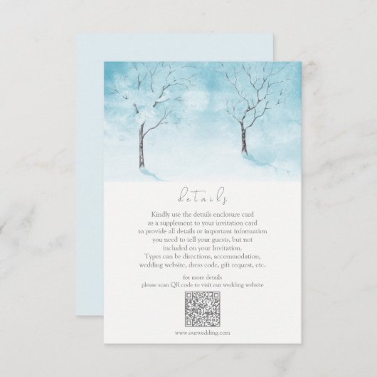 冬の鮮度結婚の詳細 エンクロージャーカード (正面/裏面)