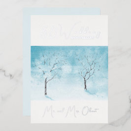 冬の鮮度結婚50周年 箔招待状