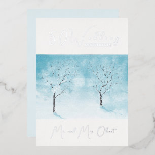 冬の鮮度結婚50周年 箔招待状