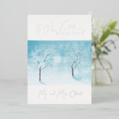 冬の鮮度結婚50周年 箔招待状 (立ち正面)