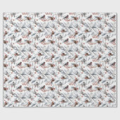 冬の鳥と実 ラッピングペーパー (フラット)