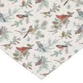 冬の鳥と松の枝模様 ショートテーブルランナー (コーナー)