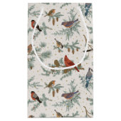 冬の鳥と松の枝模様 スモールペーパーバッグ (裏面)