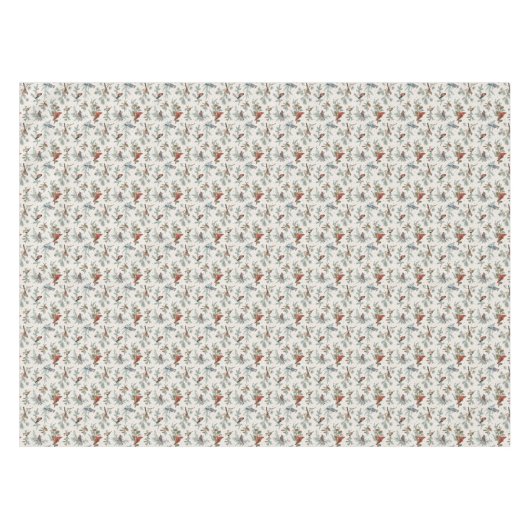 冬の鳥と松の枝模様 テーブルクロス (正面(横))