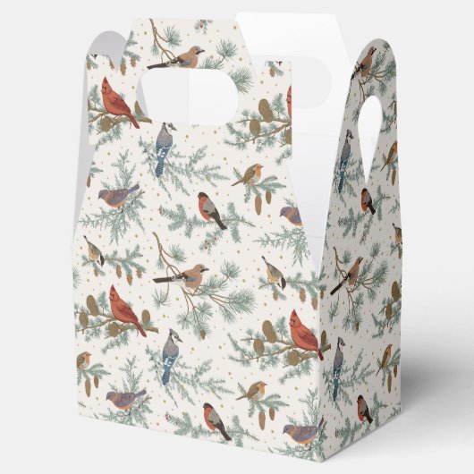 冬の鳥と松の枝模様 フェイバーボックス (オープン)