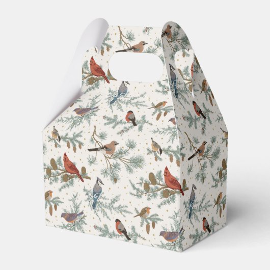 冬の鳥と松の枝模様 フェイバーボックス (正面サイド)