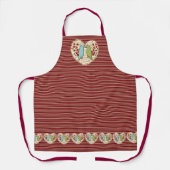 冬の鳥と果実が大好き エプロン (正面)