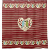 冬の鳥と果実が大好き シャワーカーテン (正面)