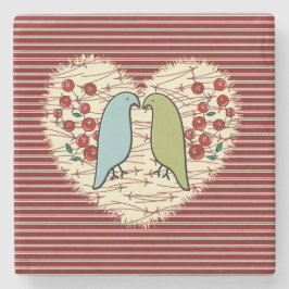 冬の鳥と果実が大好き ストーンコースター
