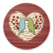 冬の鳥と果実が大好き セラミックノブ (正面)