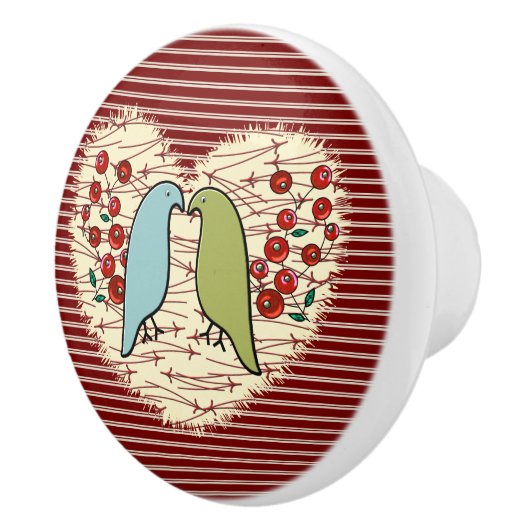 冬の鳥と果実が大好き セラミックノブ (右)