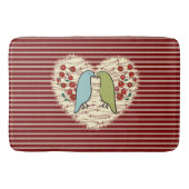 冬の鳥と果実が大好き バスマット (正面)