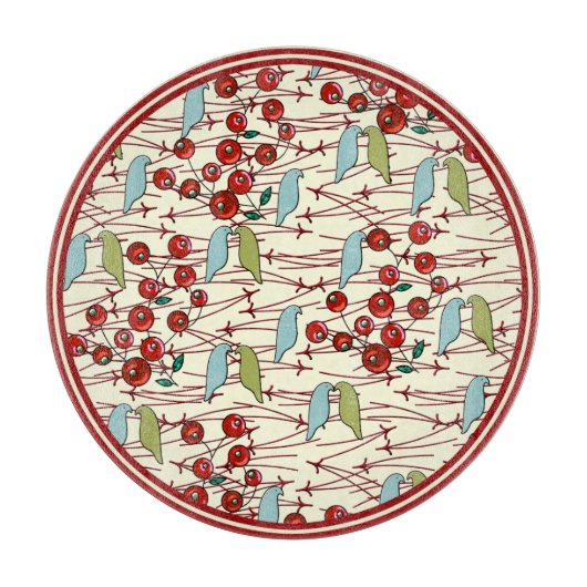 冬の鳥と果実のチャキュテリーボード カッティングボード (正面)