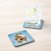 冬の鳥と鳥小屋 コースター (右側)