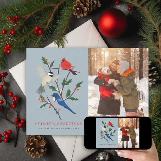 冬の鳥のイラスト写真 シーズンカード