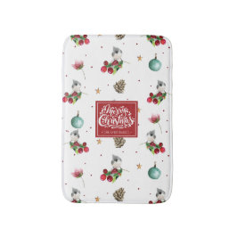 冬の鳥のクリスマスタフテッドタイマウスパーソナライズされた バスマット