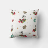 冬の鳥のタフテッドタイトマウズクリスマスパーソナライズされた クッション (裏面)