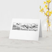 冬の鳥のトリプティク-インク カード (黄色い花)