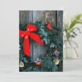 冬の鳥のドア飾り - 冬の鳥たち シーズンカード (スタンド正面)