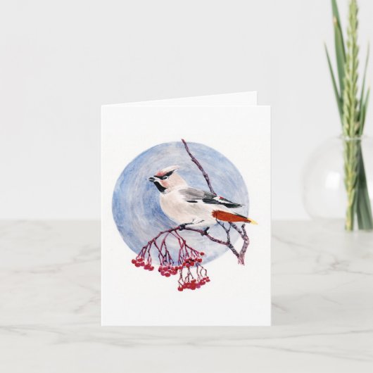冬の鳥のホリデーカード シーズンカード (正面)