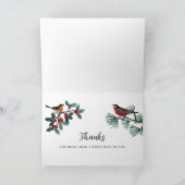 冬の鳥のヴィンテージ特別な友人クリスマス シーズンカード (内部)