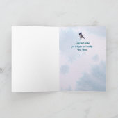 冬の鳥の危ない橋を渡るクリスマス カード (内部)