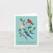 冬の鳥の図解入りの、写真付きの写真 シーズンカード (正面)