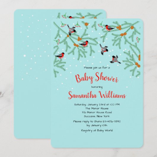 冬の鳥の招待状 招待状 (正面/裏面)