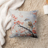 冬の鳥の花 クッション (ブランケット)