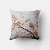 冬の鳥の花 クッション (裏面)