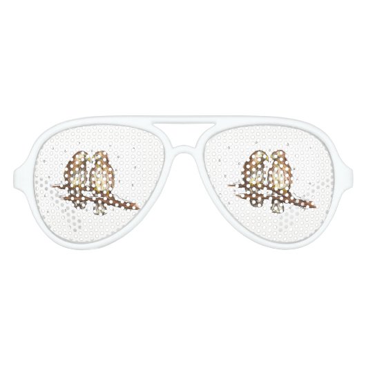 冬の鳥をバードウォッチングのクリスマス雪 アビエーターサングラス (正面)