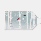 冬の鳥を愛する ギフトタグ (正面(横))