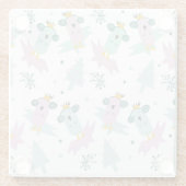 冬の鳥クリスマスツリーアイスバーグドードル ガラスコースター (裏面)