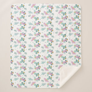 冬の鳥クリスマスツリーアイスバーグドードル シェルパブランケット