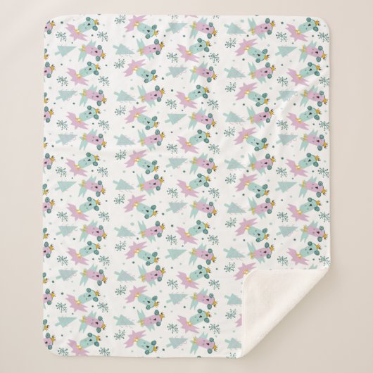 冬の鳥クリスマスツリーアイスバーグドードル シェルパブランケット (正面)