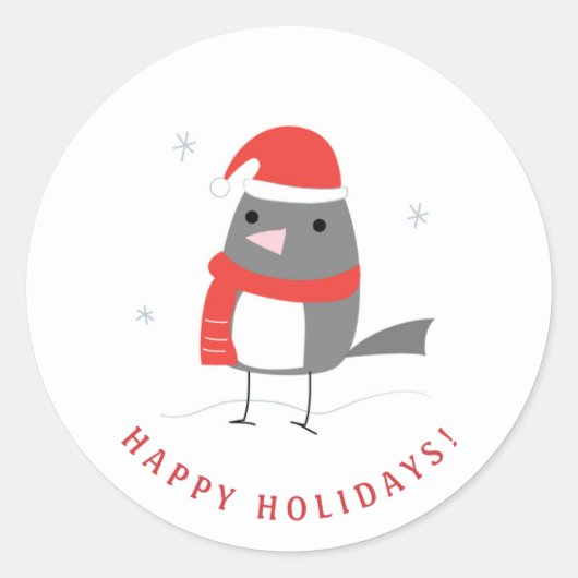 冬の鳥シール ラウンドシール (正面)