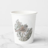 冬の鳥紙杯 紙コップ (正面)