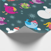 冬の鳥遊の雪と雪だるま ラッピングペーパー