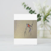 冬の鳥金ゴールド ポストカード (スタンド正面)