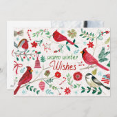 冬の鳥 - あたたかな願い シーズンカード (正面/裏面)