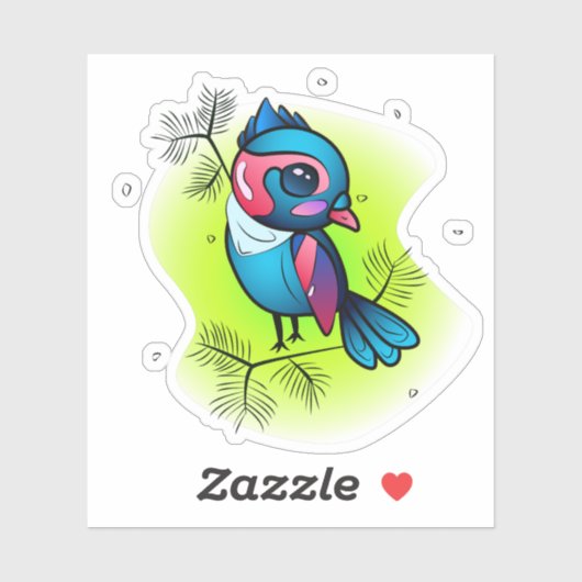 冬の鳥 シール (シート)