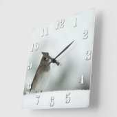 冬の鳥 スクエア壁時計 (傾斜)